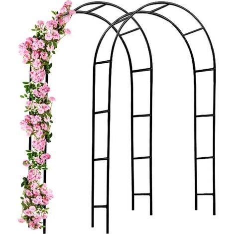 Ulisem1 x Arche de jardin 240 x 140 x 37 cm pour plantes grimpantes, arche à rosiers, piquet, décoration extérieure