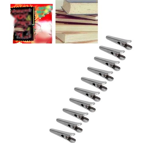 Set mit 10 Edelstahl-Verschlussclips für Kaffeetüten und andere Lebensmittel – Multifunktionales Küchenutensil – 8 cm (1/5)