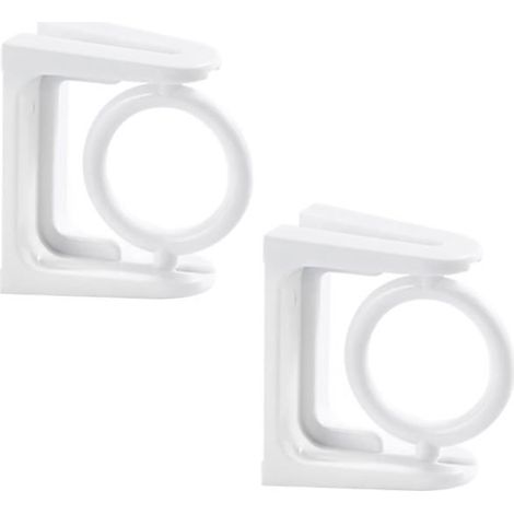 Supports de tringle à rideaux lot de 10, pivotants, blancs installation sans perçage Conviennent aux fenêtres en ABS (1/5)