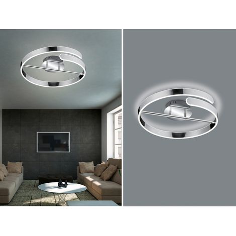 LED Deckenleuchte PARMA Metall Chrom/Weiß 3 Stufen Dimmer Ring, Ø 50cm (1/5)