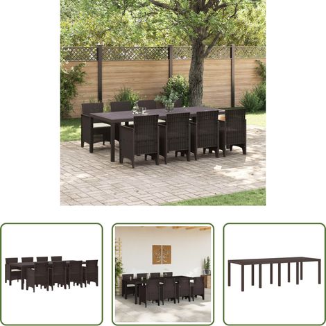 Garten Tisch - Garten Essgruppe 9 pcs Braun Polypropylen (1/5)