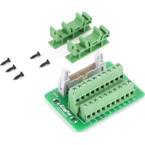 Connecteur de Bornier IDC20P, Connecteur de Bloc de Jonction Mâle 20Pin Support d'Interface d'Automate avec sur Rail DIN Simple (1/5)