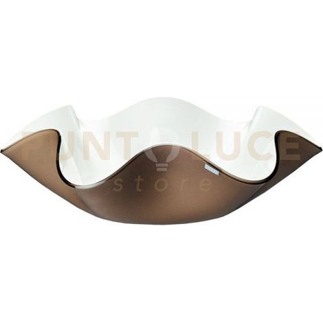 CENTROTAVOLA MEDIO SOFT IN CRISTALLO ACRILICO BIANCO E MARRONE