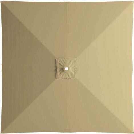 Parasol de jardin carré en polyester, auvent de remplacement pour parasol de marché de 2 m, auvent de remplacement pour parasol de table d'extérieur (kaki) (1/3)