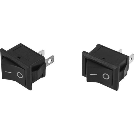 Adatto per SODIAL® confezione da 2 interruttori a bilanciere a 2 pin, 2 posizioni/OFF per auto, 6A/250V e 10A/125V, KCD1