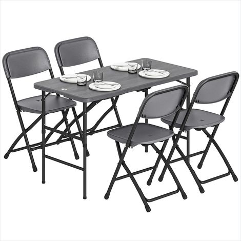 Salon de jardin Ensemble de jardin pliable en acier avec table (1/5)