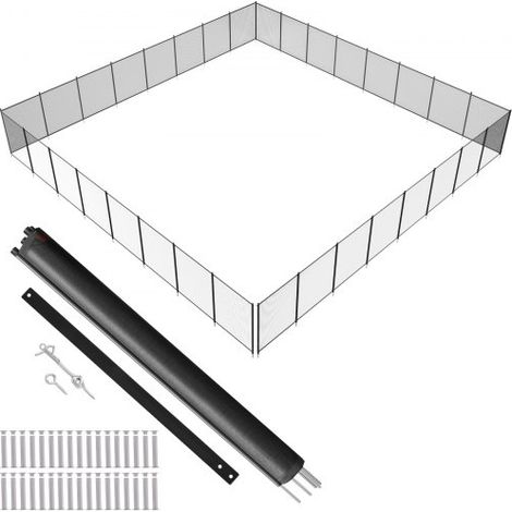 Clôture de Piscine, Barrière de Piscine Creusée 1,21x29,26 m Clôture Amovible de Sécurité Pliable Tige en Aluminium Tissu Maille PVC Teslin 340 g/m² pour Protection Enfants Animaux Domestiques (1/4)