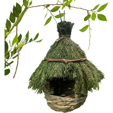 Vogelhäuser für draußen Gras Vogelnest Handgewebtes