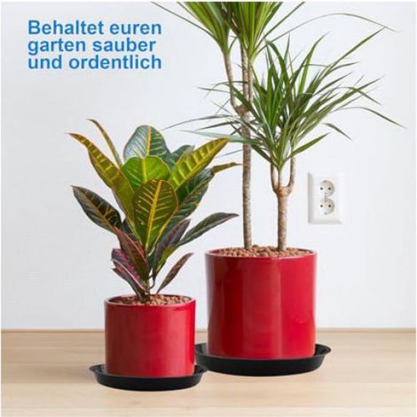 Soucoupe Pour Pot De Fleurs - Plastique - Intérieur Et Extérieur - Lot De 9 (1/5)
