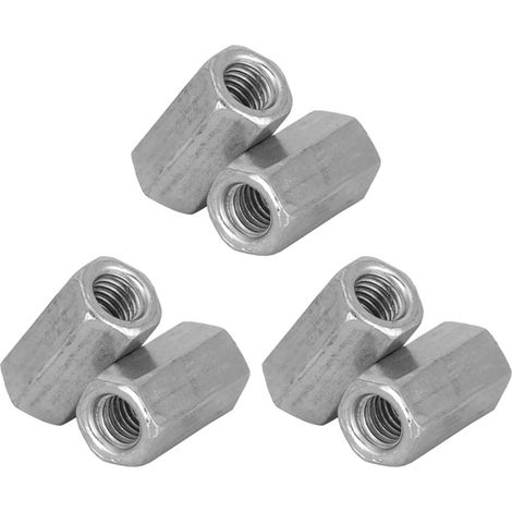 10 pièces Écrous longs à douille hexagonale, fixations filetées d'écartement (M6 25) (1/5)