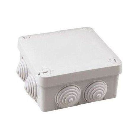 Quadratische wasserdichte IP55-Box 105 x 105 x 40 mm mit Schraubdeckel aus grauem Thermoplast GSC 0301313