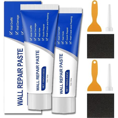 Lot de 2 enduits de rebouchage placo kit de réparation avec grattoir – mastic mural séchage rapide murs et plafonds (1/5)