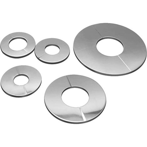 Set 5 colliers de fixation pour tuyaux muraux, Cozevdnt, acier inoxydable, tailles 24/35/51 mm, finition argentée (1/5)