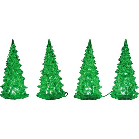 Decorazione "Albero illuminato in cristallo 3 colori" per Villaggio di Natale e presepe, in Plastica da h 5 cm (1/4)