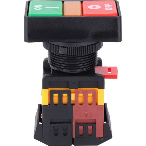 Doppelschalter mit Druckknopf, AS-22N Taster mit Momentanschalter Ein/Aus LED-Licht 73 x 55 x 28 mm (24V) (1/5)