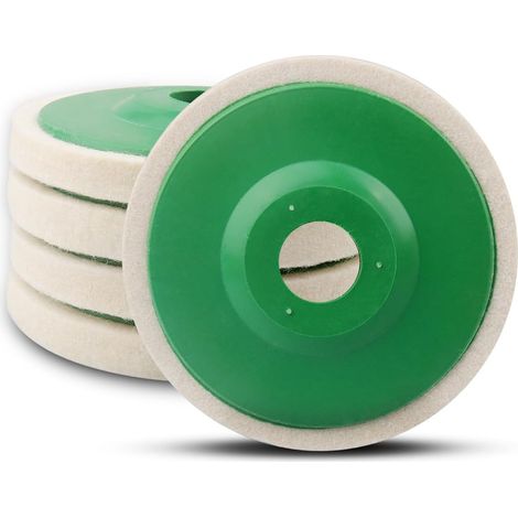 Épaissie 12mm Tampon de polissage,5pcs 115mm DIA meule de polissage pour meuleuse d'angle,Roue de polissage en laine pour l'accessoire de polissage de foreuse(Diamètre du trou : 22 mm) (1/5)
