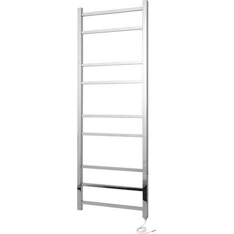 Greened House Cumbria Electric Square Tube Stainless Steel Heated Towel Rail 500x1395mm Mirror Polished Finish (1/2)