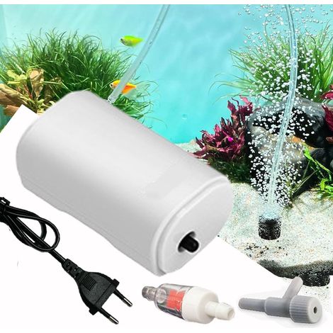 Pompe à air d'aquarium 25 décibels - 200 l/h - Aérateur puissant pour aquariums jusqu'à 100 l - Avec accessoires (1/5)