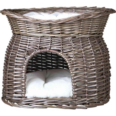 Trixie Cesta Chic gris de mimbre cómoda para perro