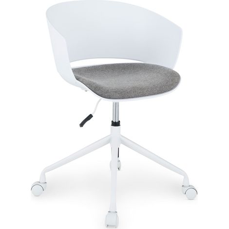 Chaise de bureau pivotante DAGMA, en plastique - Blanc (1/4)