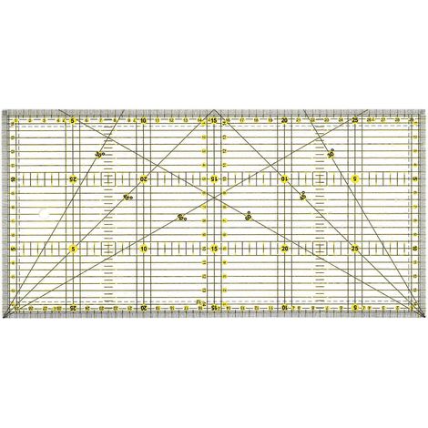Règle de patchwork à faire soi-même avec lignes de quadrillage bicolores pour une découpe précise et facile (15 x 30 cm)-30.00X15.00X0.28CM (1/3)