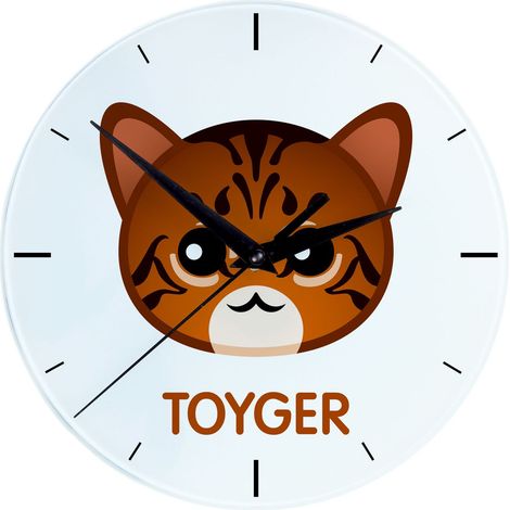 Reloj Toyger para gatos - Reloj de MDF con gráficos e inscripción de Art-Dog (1/4)
