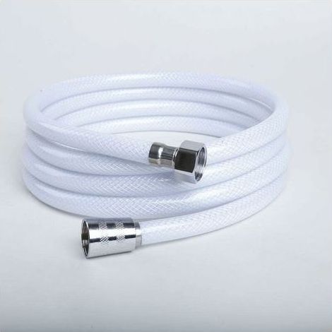 Tuyau de Douche PVC 2M, Remplacement Universel, G1/2 Tuyau, haute résistance à la pression, flexible et anti-casse. (1/4)
