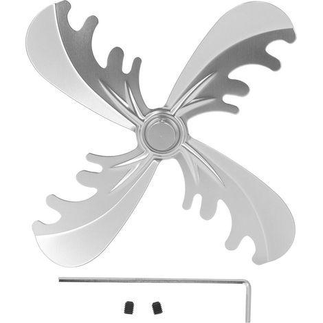 Ventilateur de cheminée à 4 pales en alliage d'aluminium, lame de poêle à bois de 180mm de diamètre, Style cerf de noël, argent (1/5)