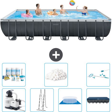 Piscine Intex Rectangulaire Ultra XTR Frame - 732 x 366 x 132 cm - Comprend des Accessoires CB46