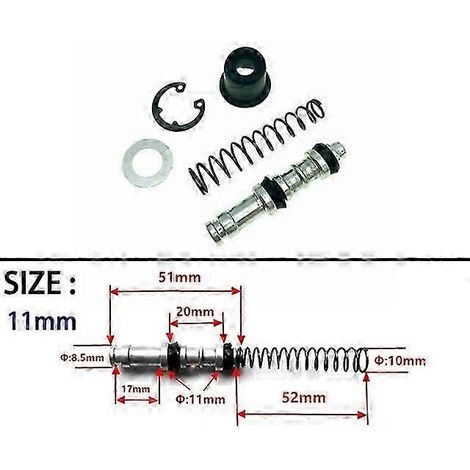 Kit de réparation de piston de maître-cylindre et de pompe de frein pour moto (12,7 mm, 11 mm, 14 mm, 16 mm) - Accessoires de réparation pour freins de véhicules motorisés (11 mm) (1/5)
