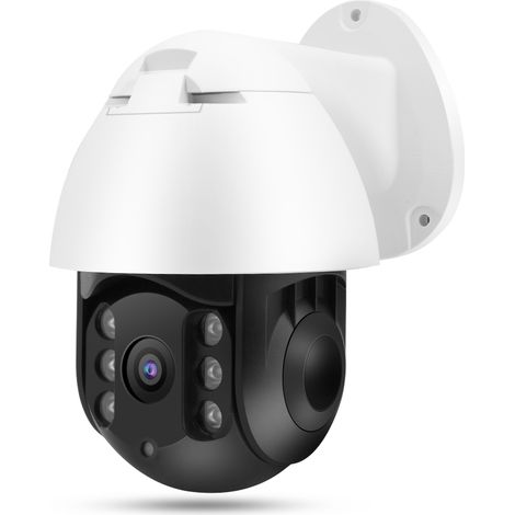 Caméra de sécurité extérieure PTZ dôme motorisé étanche sans fil 1080P avec 6 lumières IR (1/5)