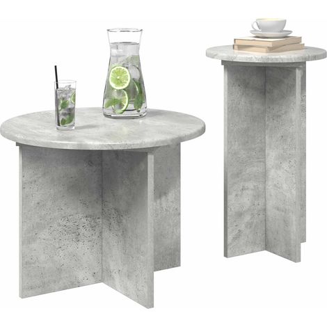 Maison Exclusive - Beistelltisch-Set mit Speicher 2 pcs Betongrau