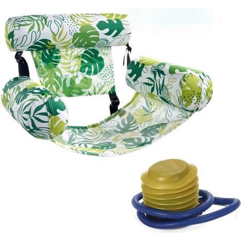Lettino da piscina - Lettino gonfiabile - Schienale regolabile - Con pompa - Verde (1/5)