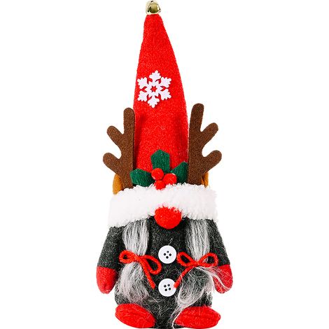Figurine Homme Forêt Sans Visage à Bois de Renne Décoration Créative Noël 28x10x10cm-KZQ (1/3)