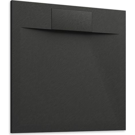 Piatto Doccia in SMC 80x80 Effetto Pietra Colore Nero Riducibile e Antiscivolo Mod. Cosmos (1/3)