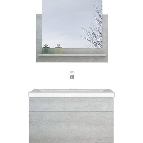 HOME DELUXE - Ensemble complet de meubles de salle de bains WANGEROOGE Couleur : Gris, Taille : M