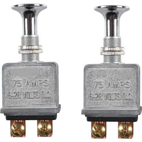 Push Pull Switch Heavy Duty 75A Pull Switch, DC 12V SPST 2 Positions On/Off, for Headlights, Headlights, Indicator Light Accessories (1/5)