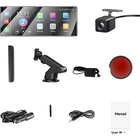 Dashcam, registrazione 4K, sistema a doppia lente, con GPS (1/2)