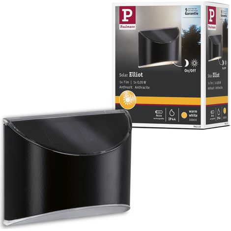Lampadaire solaire LED d'extérieur avec 1 x 0,05 W anthracite plastique 3000 K blanc chaud 0.05 W (1/5)