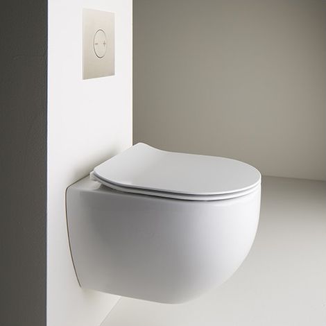 BLOC WC CIOTOLA SUSPENDU AVEC ABATTANT SOFT CLOSE NO RIM Blanc - CRISTINA ONDYNA WCI3191 (1/2)