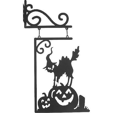Décorations murales et ornements de fête en fer forgé noir pour Halloween (1/5)