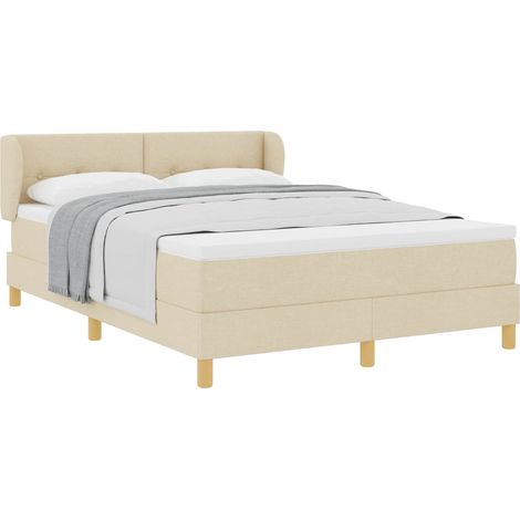 Maison Exclusive - Letto a molle con materasso Crema 140 x 190 cm Tessuto