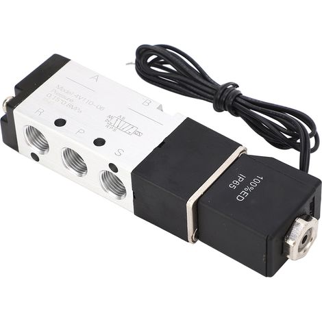 Électrovanne pneumatique 2 positions 5 voies avec fil IP65 pour air 0.15-0.8Mpa 1.0Mpa max DC24V aluminium (1/5)