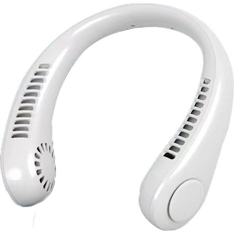BEBUSINGOTO Ventilador de cuello portátil sin hojas ajustable Ventilador personal USB blanco