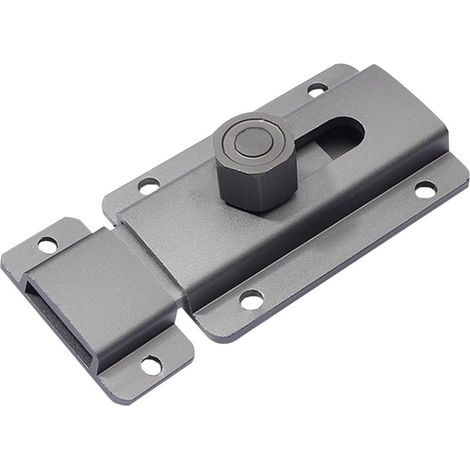 ING, lot de 1, verrou de porte coulissante, verrou de porte coulissante en aluminium pour abri de jardin, verrous de porte coulissante, verrou de porte coulissante multifonctionnel (gris, 120 mm)