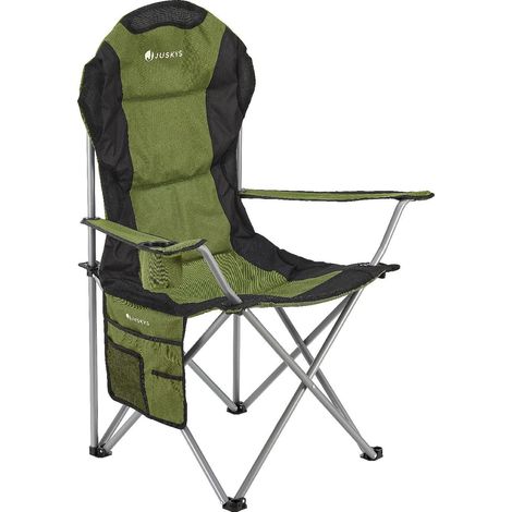 Sedia da campeggio Lido Verde Sedia pieghevole imbottita con portabicchieri e borsa (1/3)