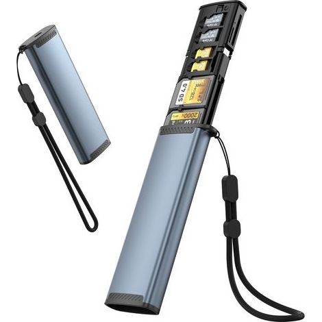 9-in-1 Tragetasche für SD/TF/SIM-Karten mit High-Speed USB 3.0 Typ-C Kartenleser – Für iPhone, Android, Wildkameras und Drohnen (1/5)