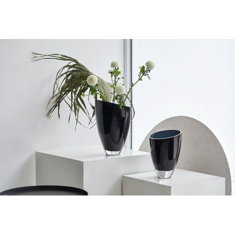 Vase décoratif moderne en verre bleu foncé, vase élégant en verre de luxe de 9 mm - PANGIVO (1/2)