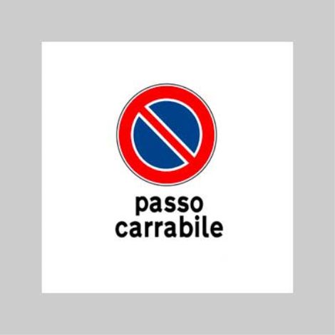 Cartello 'passo carrabile' 20x30 cm (10 pezzi) (1/2)