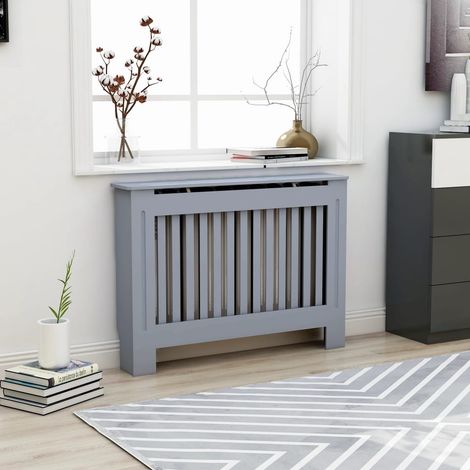 Cache-radiateur Anthracite - Couvre Radiateur - Revêtement de Radiateur pour Maison 112x19x81 cm MDF -BonneVie39001 (1/5)